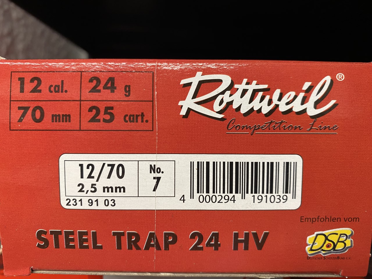 Rottweil Steel Trap 24 HV 12/70 2,5mm 24g